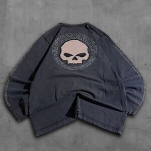 Vintage Oversized Boxy Black Harley Davidson 2000s Streetwear Tee